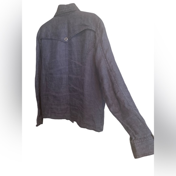 Chico’s 100% Linen blue Zip Up Jacket. Size Large. - Picture 10 of 12